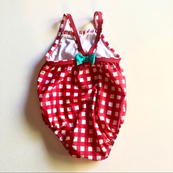 Red & white gingham 2T Cat & Jack bathing suit. - Picture 2 of 4
